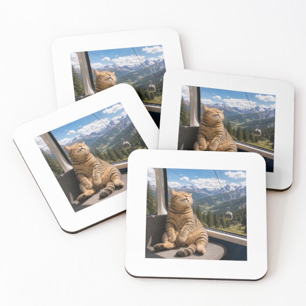 Item preview, Mountain Cable Car Cat designed and sold by LovelyCatGalaxy.