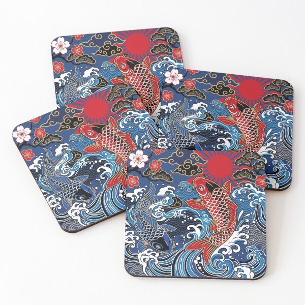 Item preview, Dynamic Koi Fish Hanafuda Graphic Art designed and sold by Hikariha Studio.