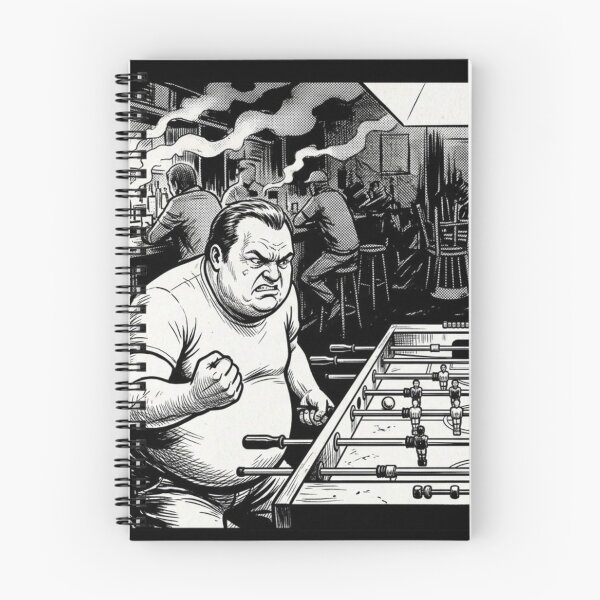 Item preview, Angry Man Playing Foosball Bar Illustration designed and sold by bakosshops.