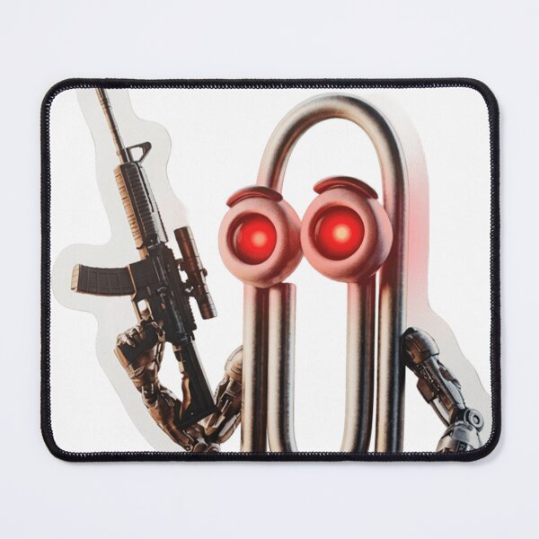 Item preview, Cybernetic Office Paperclip Character With Rifle Vintage 3D Graphic designed and sold by JossDesign15.