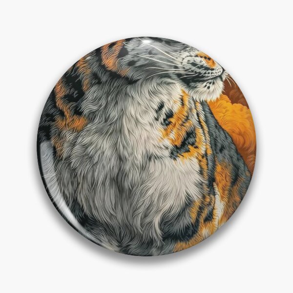 Item preview, Majestic Snow Leopard Art Print with Orange Clouds - Detailed Wildlife Illustration designed and sold by wildhazestudio.