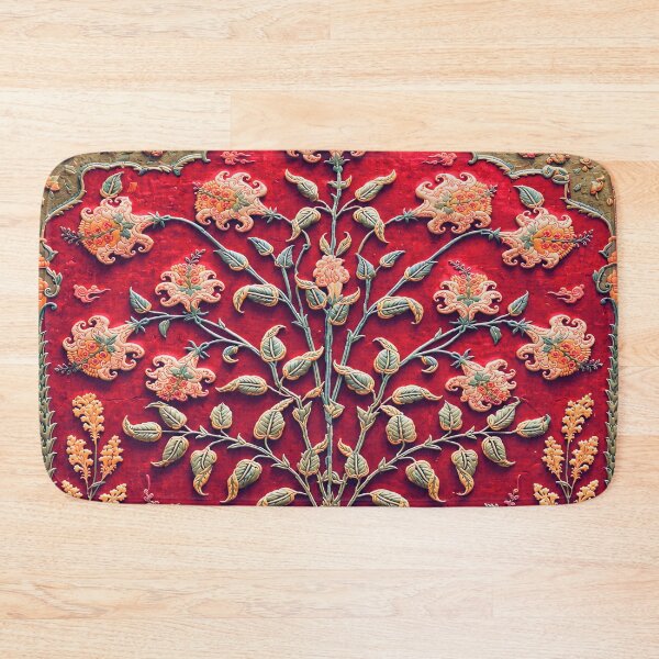 Item preview, Indian Floral Rug 17th Century Print designed and sold by Vicky Brago-Mitchell®.