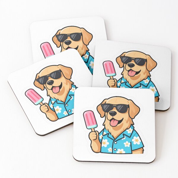 Item preview, Cute Golden Retriever with Sunglasses and Popsicle designed and sold by Pawtropolistore.