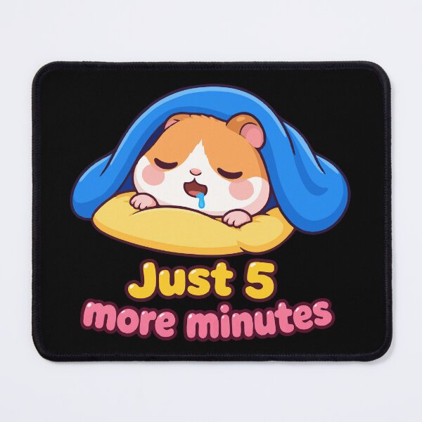 Item preview, Just 5 More Minutes Cute Sleeping Hamster Kawaii Lazy Morning Meme T-Shirt designed and sold by DarojadNR.