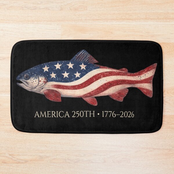 Item preview, Patriotic American Flag Trout Fish 250th Anniversary Bass Fishing Graphic designed and sold by Taniyah Gomes.