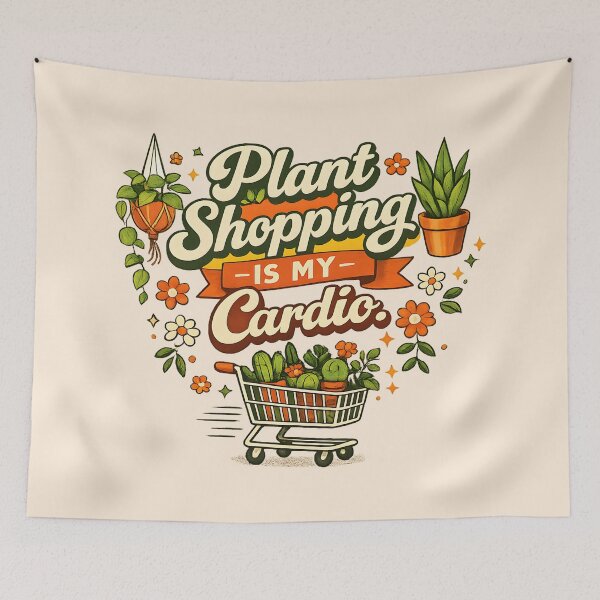 Item preview, Plant Shopping Is My Cardio – Funny Plant Lover & Houseplant Enthusiast Design designed and sold by blankTeeShirt.