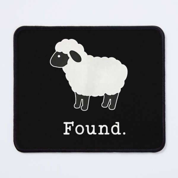 Item preview, Minimalist Cute Cartoon Lost Sheep Found Black Background Simple Animal Art designed and sold by LizzyKeiko.