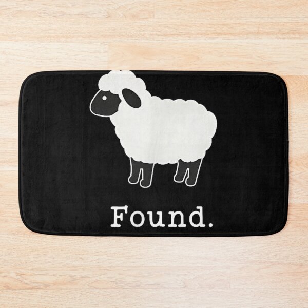 Item preview, Minimalist Cute Cartoon Lost Sheep Found Black Background Simple Animal Art designed and sold by LizzyKeiko.