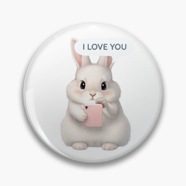 Item preview, Cute White Bunny Sending I Love You Message on Phonebunnylove designed and sold by lovelistivkaa.