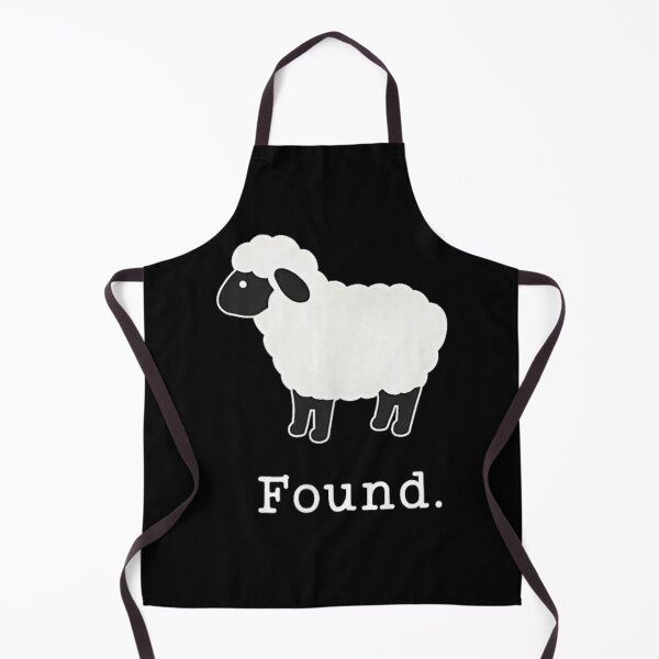 Item preview, Minimalist Cute Cartoon Lost Sheep Found Black Background Simple Animal Art designed and sold by LizzyKeiko.