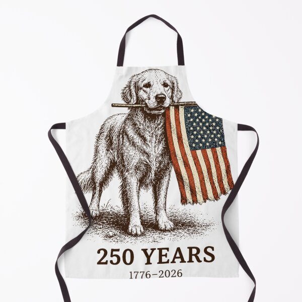 Item preview, Patriotic Dog Holding American Flag 250 Years Quarter Millennial Memorial designed and sold by LizzyKeiko.