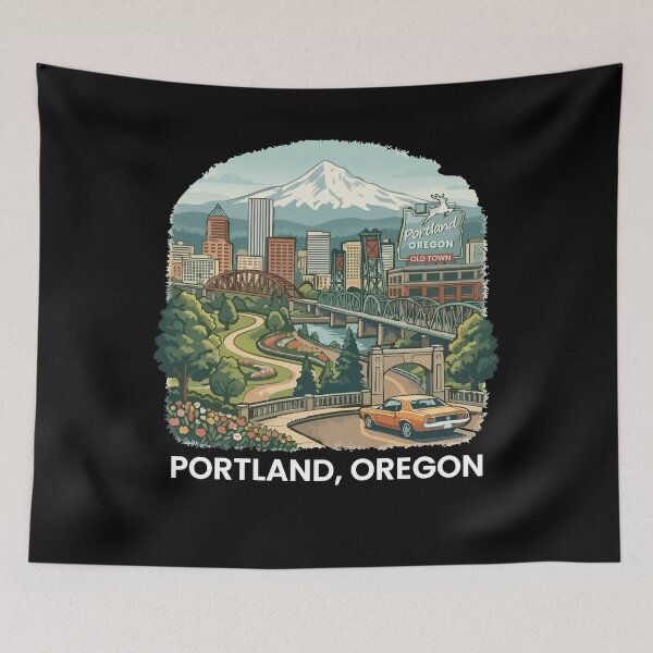 Item preview, Portland Oregon Souvenir Skyline Old Town Portland designed and sold by DSWShirts.