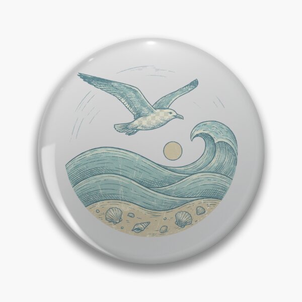 Item preview, Vintage Coastal Seagull & Ocean Waves Premium Design designed and sold by Ortsas.