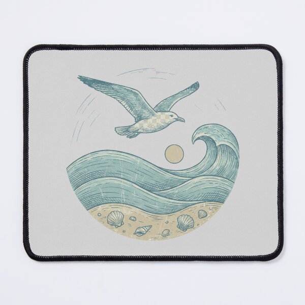 Item preview, Vintage Coastal Seagull & Ocean Waves Premium Design designed and sold by Ortsas.