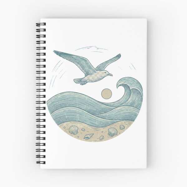 Item preview, Vintage Coastal Seagull & Ocean Waves Premium Design designed and sold by Ortsas.