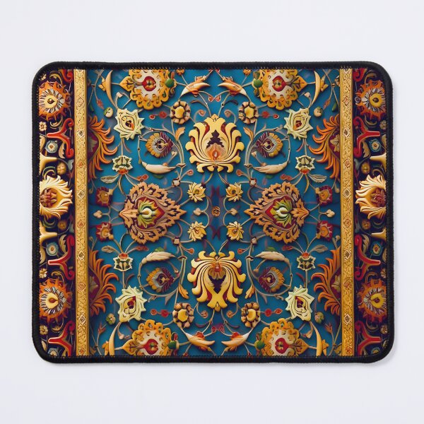 Item preview, Blue and Gold Persian Rug designed and sold by Vicky Brago-Mitchell®.