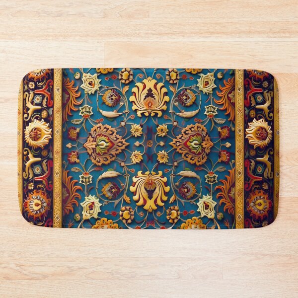 Item preview, Blue and Gold Persian Rug designed and sold by Vicky Brago-Mitchell®.