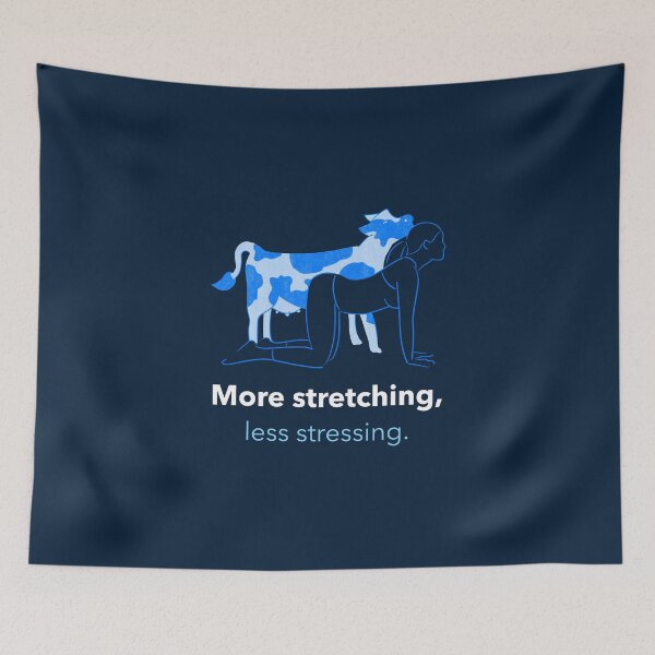 Item preview, More Stretching Less Stressing Cow Pose Yoga T-Shirt designed and sold by WellspringXflow.