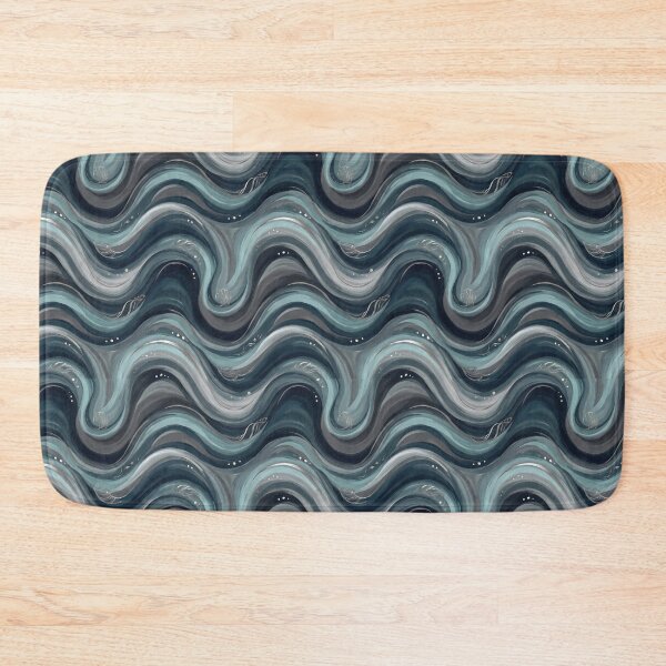 Item preview, Luxury Ocean Swirl Seamless Pattern with Silver Seashells designed and sold by MythicCotton.