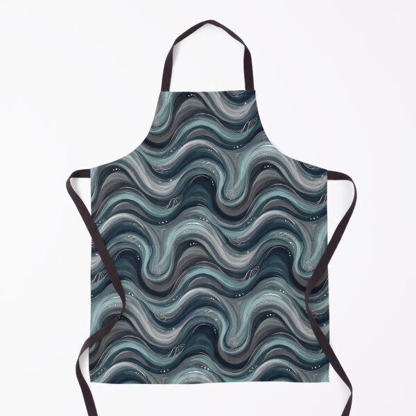 Item preview, Luxury Ocean Swirl Seamless Pattern with Silver Seashells designed and sold by MythicCotton.