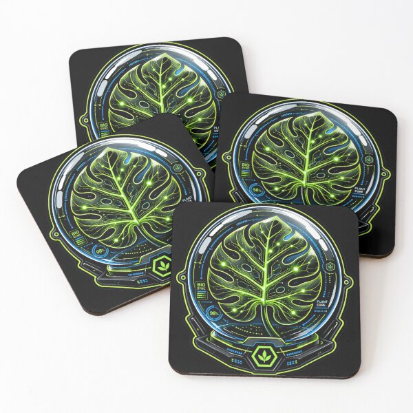 Item preview, Cyber Monstera Leaf Techwear Graphic | Futuristic Biotech Neon Design designed and sold by Timeless Junction.