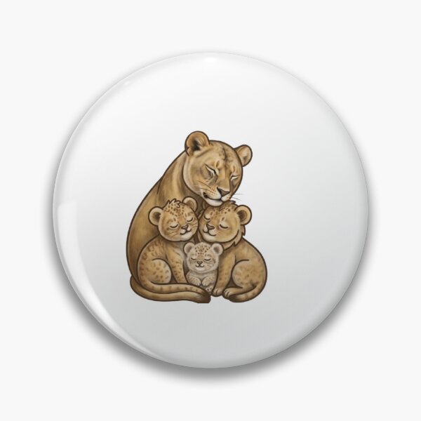 Item preview, Cute Lion Family Illustration – Loving Lioness with Cubs | Wildlife Animal Art designed and sold by PrintforDesign.