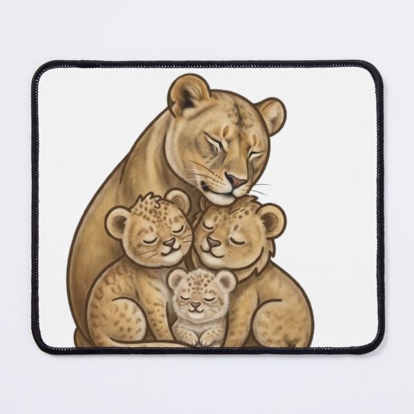 Item preview, Cute Lion Family Illustration – Loving Lioness with Cubs | Wildlife Animal Art designed and sold by PrintforDesign.
