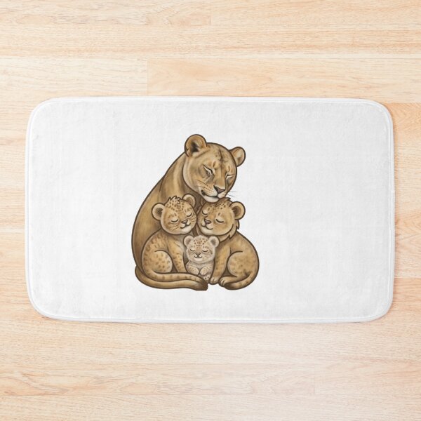 Item preview, Cute Lion Family Illustration – Loving Lioness with Cubs | Wildlife Animal Art designed and sold by PrintforDesign.