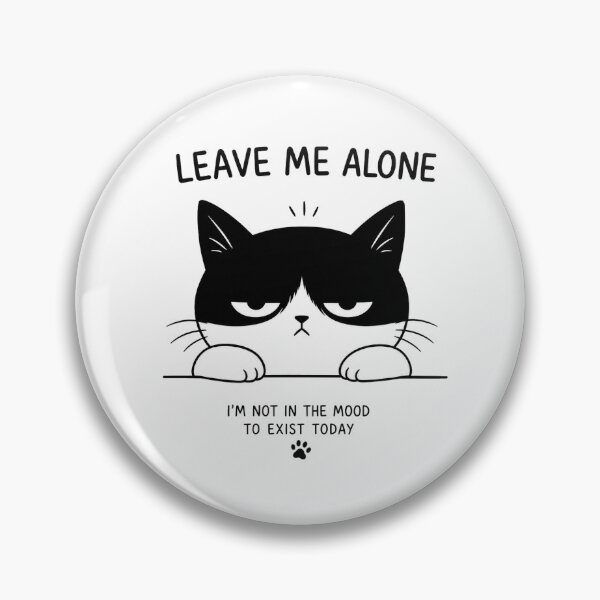 Item preview, Leave me alone – Grumpy cat, funny, minimalist, black and white designed and sold by SociallyDeadClub.