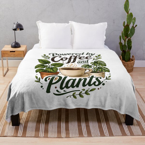 Item preview, Powered by Coffee and Plants – Botanical Plant Lover Design designed and sold by blankTeeShirt.