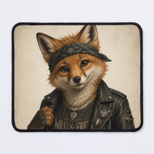 Item preview, Rockstar Fox Rock and Roll Vintage Art designed and sold by AtlantiqArt.