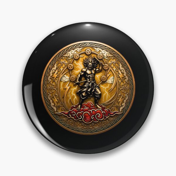Item preview, ​RAIJIN: The Thunder Lord - SDJ Mythic Emblem Series designed and sold by Spirits Dark Japan.