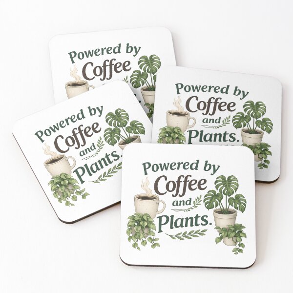 Item preview, Powered by Coffee and Plants – Botanical Plant Lover Design designed and sold by blankTeeShirt.