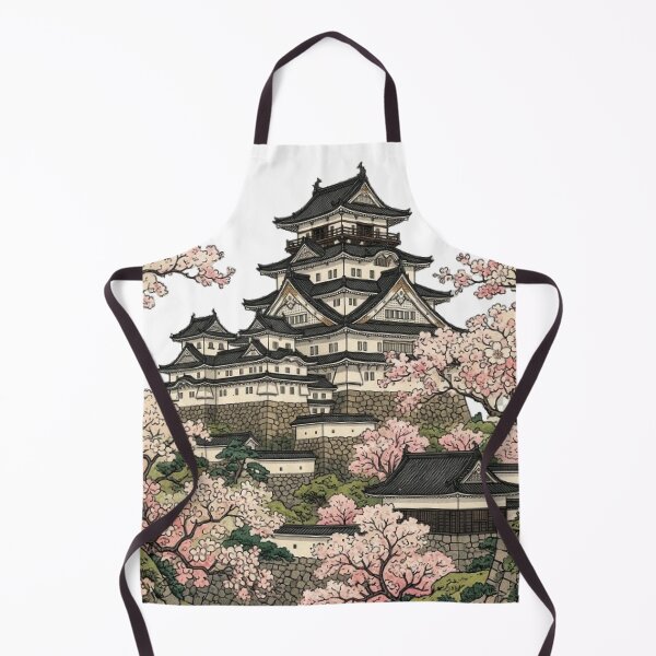 Item preview, Japanese Castle with Sakura – Traditional Japanese Style Illustration designed and sold by vekotpu.