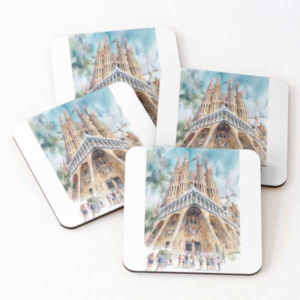 Item preview, Sagrada Familia Rising - Urban Watercolor Barcelona designed and sold by caracatita75.