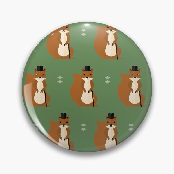 Item preview, Squirrels with hat and stick on green designed and sold by reneesillus.