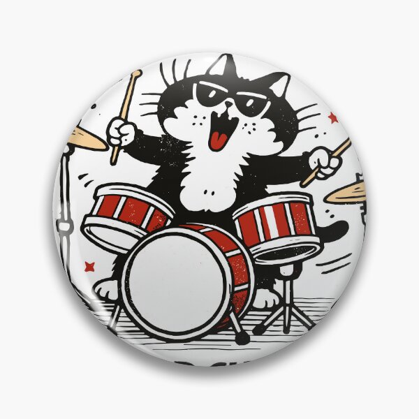 Item preview, Cat Drummer T-Shirt designed and sold by Matinez Pink.