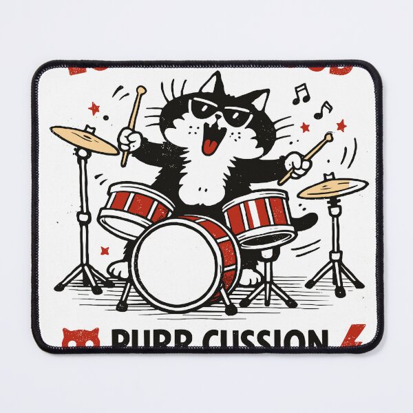 Item preview, Cat Drummer T-Shirt designed and sold by Matinez Pink.