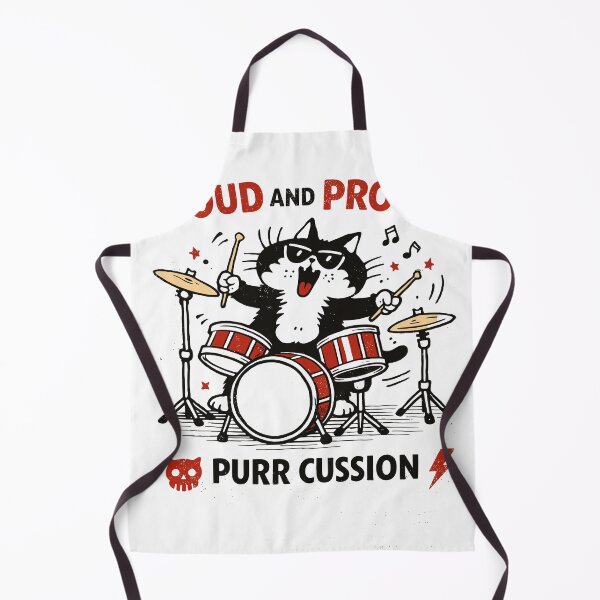 Item preview, Cat Drummer T-Shirt designed and sold by Matinez Pink.