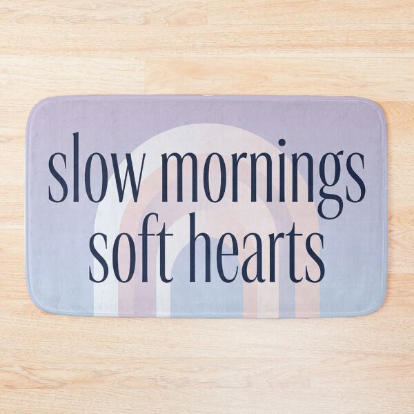 Item preview, Slow Mornings Soft Hearts – Calm Cozy Spiritual Typography Design designed and sold by CosmicQuietLab.