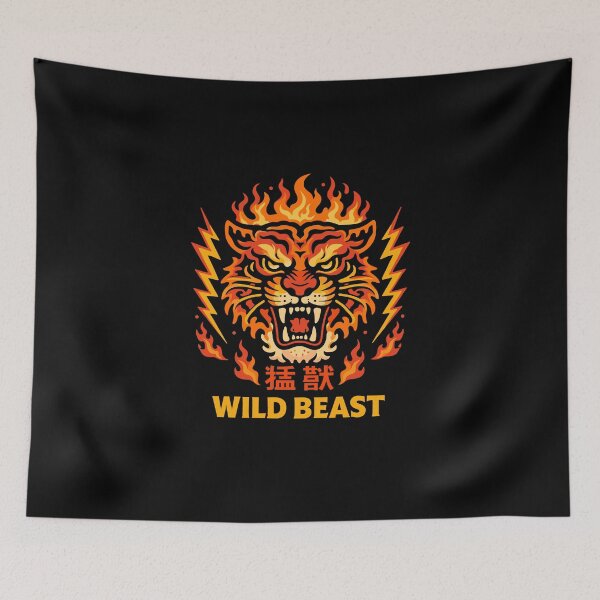 Item preview, Wild Beast Fire Tiger T-Shirt designed and sold by Matinez Pink.