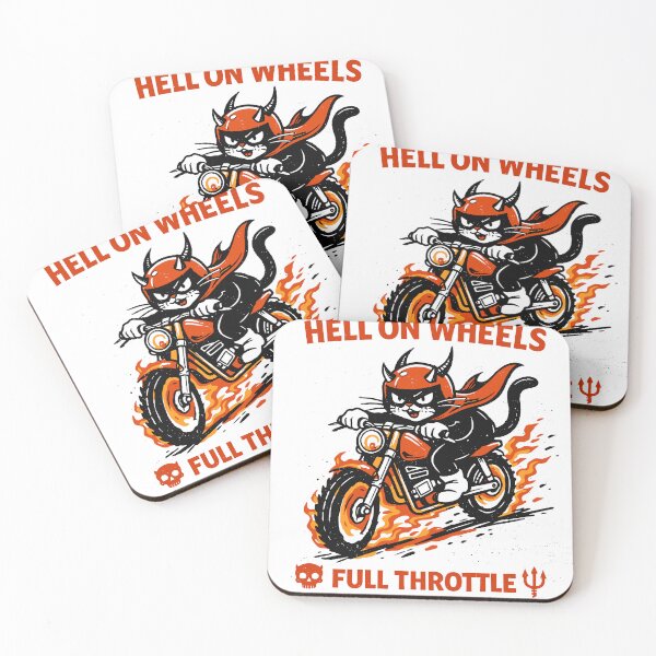 Item preview, Hell on Wheels Motorcycle Cat T-Shirt designed and sold by Matinez Pink.