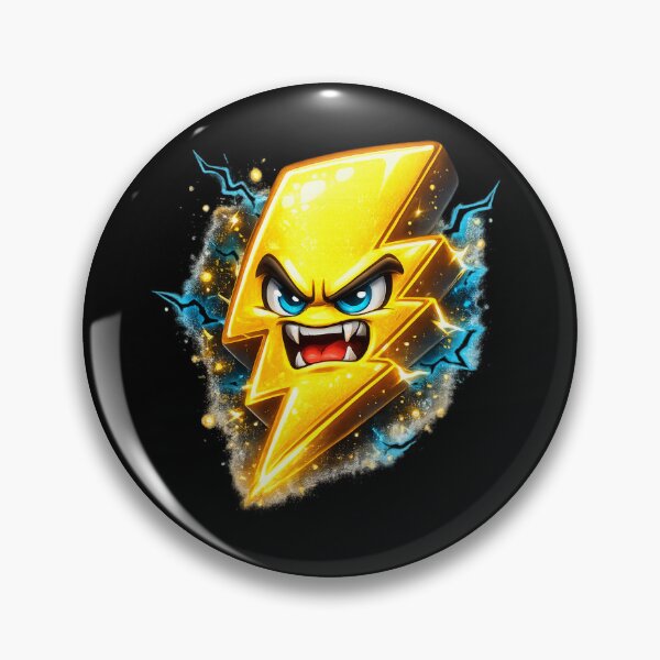 Item preview, Angry Lightning Bolt Cartoon Sticker | Funny 3D Electric Character designed and sold by Timeless Junction.