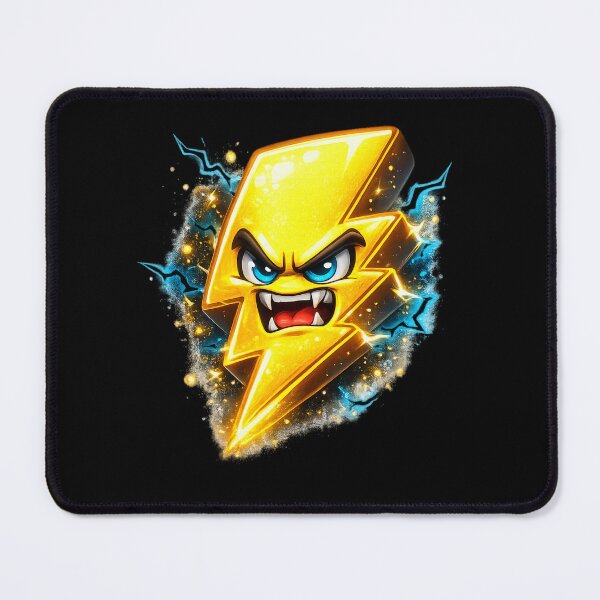 Item preview, Angry Lightning Bolt Cartoon Sticker | Funny 3D Electric Character designed and sold by Timeless Junction.
