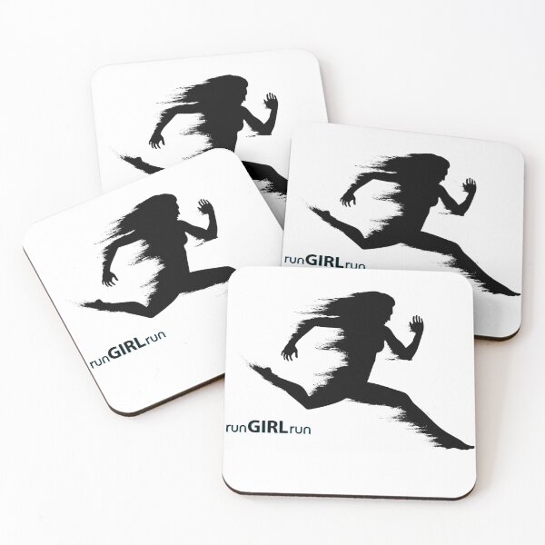 Item preview, Run Girl Run Dynamic Female Runner Silhouette designed and sold by Gravelpeak Co..