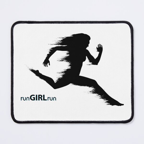 Item preview, Run Girl Run Dynamic Female Runner Silhouette designed and sold by Gravelpeak Co..