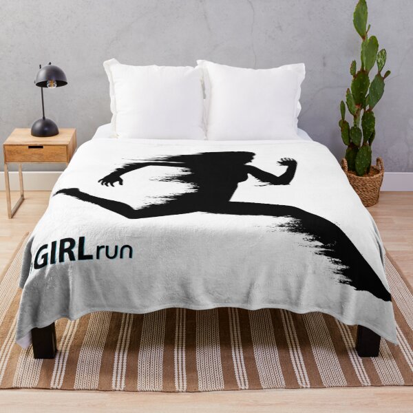 Item preview, Run Girl Run Dynamic Female Runner Silhouette designed and sold by Gravelpeak Co..