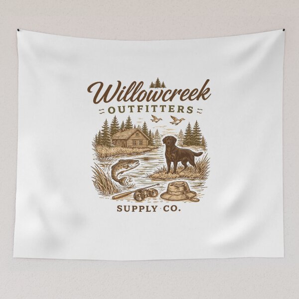 Item preview, Willowcreek Outfitters Hunting Fishing designed and sold by Matinez Pink.