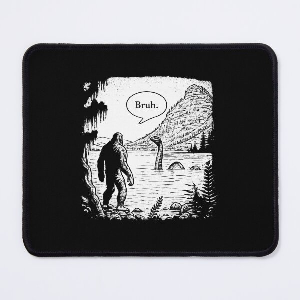 Item preview, Bigfoot Meets Loch Ness Funny Cryptid Bruh Meme designed and sold by Ekonolotie.