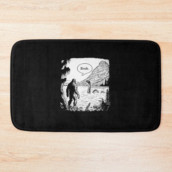 Item preview, Bigfoot Meets Loch Ness Funny Cryptid Bruh Meme designed and sold by Ekonolotie.
